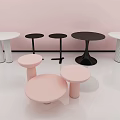 Modern Round Table Internet Red Table Small Round Table 3d model