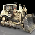 Old Utility Bulldozer with Metal Tracks Heavy Duty Blade and Operator Cab