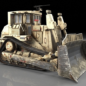 Armored bulldozer engineering vehicle 3d model