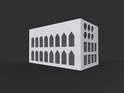 Modern Building Exterior With Stylish Casement Windows And Diverse Architectural Designs 3d model