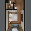 Modern Hotel Room Interior With Double Bed Sofa Nightstands And Wall Painting