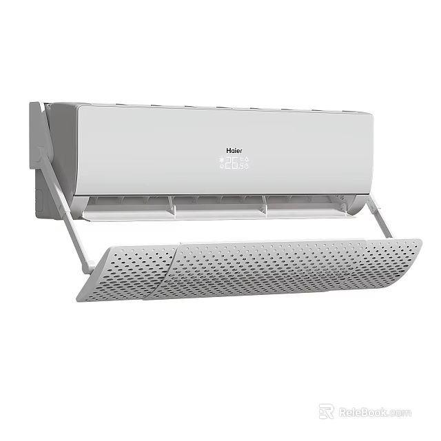 Haier White Wall Mounted Air Conditioner Fan With Ventilated Panel Design 3d model