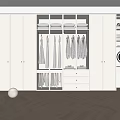 Modern Wardrobe Interior Design with Glass Doors Drawers Dressing Table and Green Chair