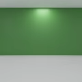 White Columns With Curved White Line Decorations On Both Sides In Room With Green Background Wall