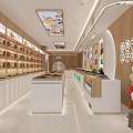 Chestnut Nuts Specialty Store with Modern Interior and Shelf Product Displays 3d model