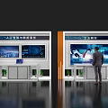 Enterprise Intelligence Zone Interactive Island Featuring Artificial Intelligence Data Display And User Interaction 3d model