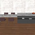 Modern Dining Table and Chair Combination 3d model