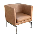 Light Gray Fabric Leisure Chair with Armrests and Metal Legs Modern Design