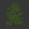 Festive Decorated Pine Tree With Green Branches And Colorful Decorative Balls