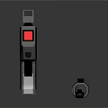 Futuristic Black And Gray Weapon With Gun Knife And Accessory Design