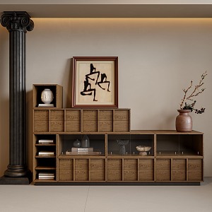 Middle Style Side Cabinet 3d model