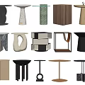 Various Modern Side Table Designs With Different Styles And Materials For Home Decor 3d model