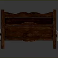 Wooden Bed Frame With Headboard Footboard Light Colored Sheet And Pillow
