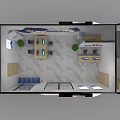 Traffic Law Enforcement Station With Blue White Exterior And Digital Public Service