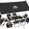 Outdoor Camping Table And Chairs Set With Canopy Grill And Camping Accessories