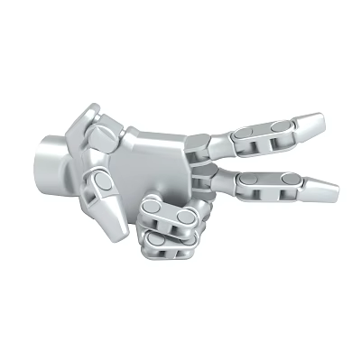 Silver Mechanical Hand Making Gesture 3d model Silver Mechanical Hand Making Gesture 3d model
