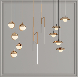 Modern chandelier metal chandelier combination 3d model