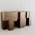 Modern Geometric Brown Console Table With Stylish Structural Design For Interior Decor 3d model