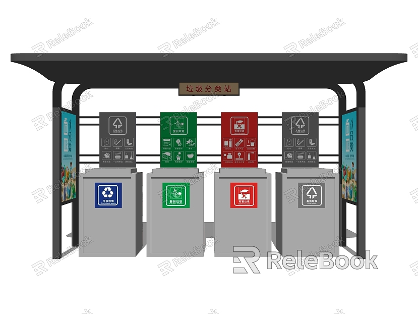 Trash bin Garbage sorting room Standard classification Garbage station Community garbage sorting station Garbage recycling station Community garbage sorting model