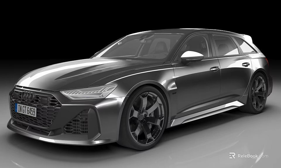 Luxury Silver Wagon Car With Modern Design Sharp Headlights And Black Alloy Wheels 3d model 