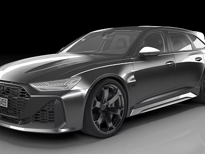 Luxury Silver Wagon Car With Modern Design Sharp Headlights And Black Alloy Wheels 3d model