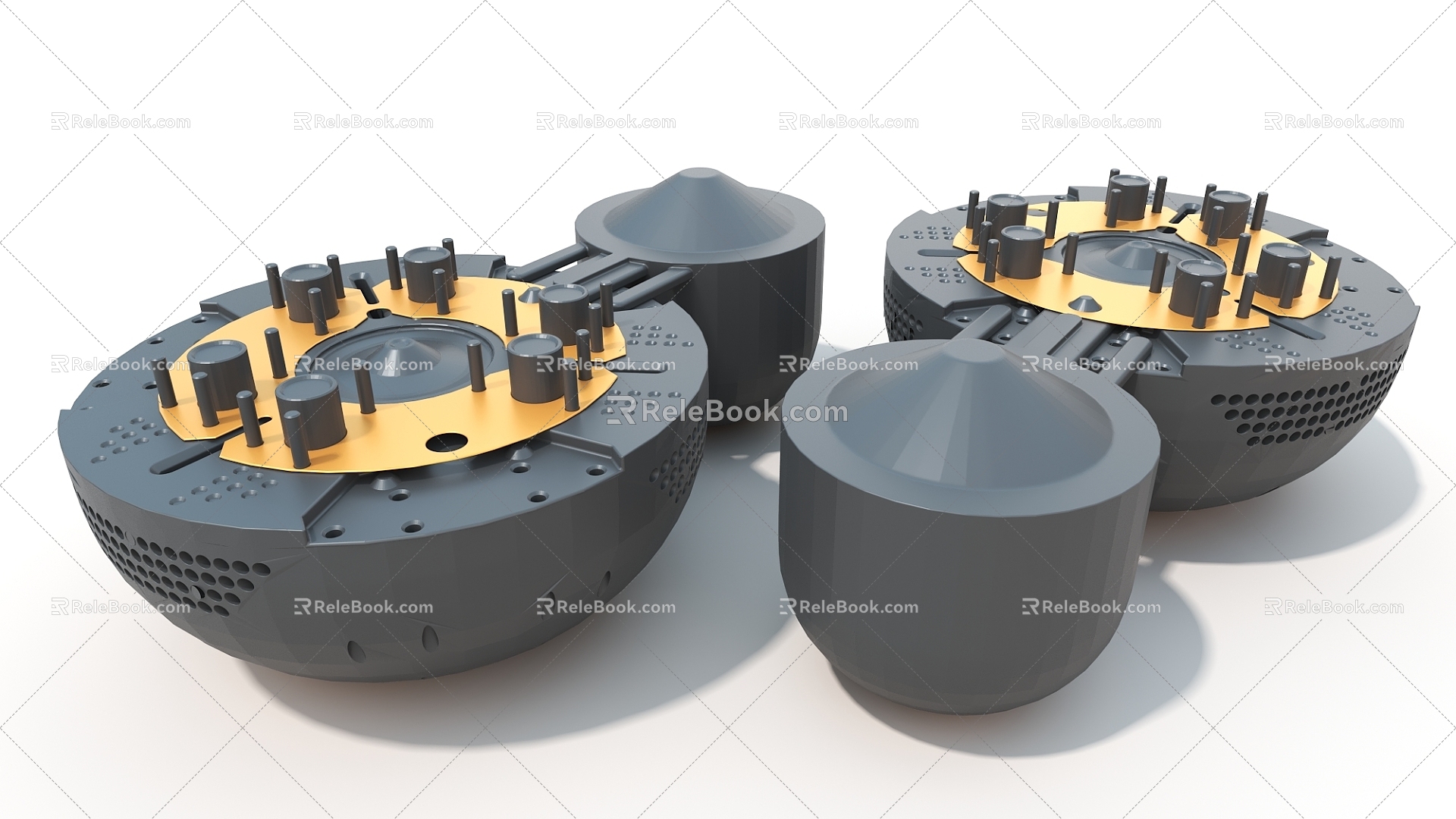 Die hard surface machinery-body high-tech industrial parts 3d model