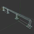 Industrial Metal Railing With Sturdy Supporting Brackets For Construction Use