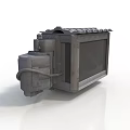 Gray Metal Industrial Equipment With Square Panel Pipes And Cooling Structure