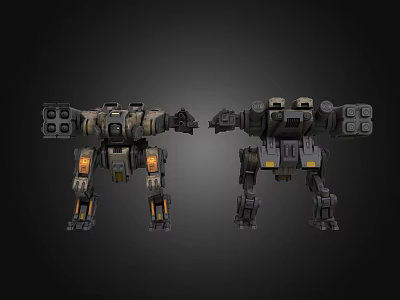 Smart Mechanical Robots With Bipedal Structure And Armored Design 3d model