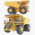 Large Yellow Heavy Duty Dump Truck With Big Tires Open Bed And Ladder