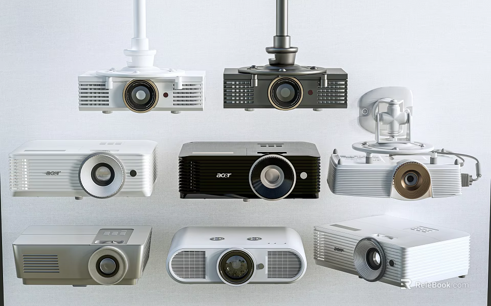 Projector And Surveillance Camera Collection With Various Models And Modern Designs 3d model