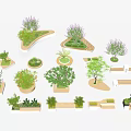 Outdoor Chair with Curved Wooden Platform and Lush Green Plants in Garden