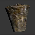 Antique Metal Vessel With Intricate Decorative Patterns Bronze Color Vintage Design