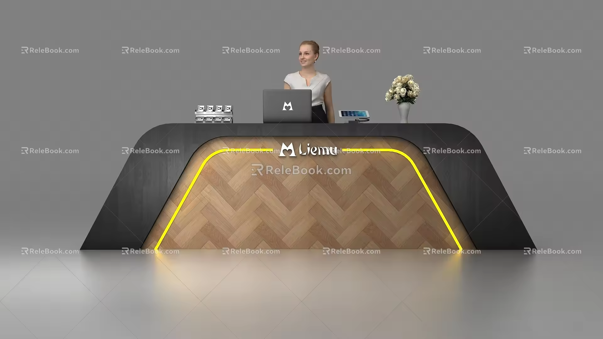Modern Reception Desk Creative Reception Desk 3d model