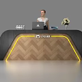 Modern Reception Desk Creative Reception Desk 3d model