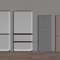White Gray Beige Refrigerators With Double Door And Multi Door Styles On Wooden Floor
