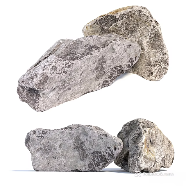 Natural Garden Decorative Stones With Various Shapes And Textures For Landscaping 3d model 