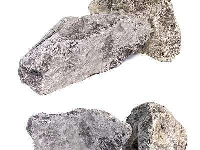 Natural Garden Decorative Stones With Various Shapes And Textures For Landscaping 3d model