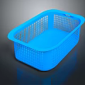 Blue Rectangular Plastic Pet Basket For Small Animals With Grid Design