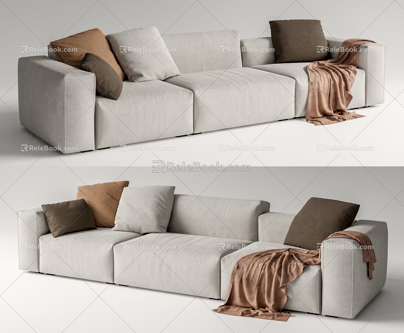 Modern Multiplayer Sofa Minimal Sofa 3d model