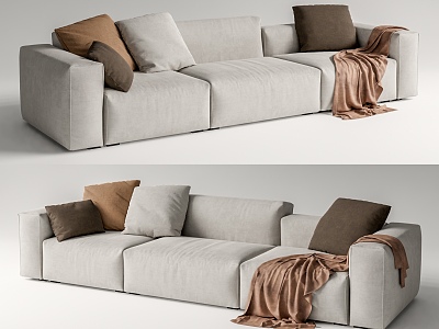 Modern Multiplayer Sofa Minimal Sofa 3d model