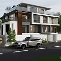 Overlapping Villa 3d model
