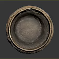 Handcrafted Clay Pot As Daily Use Item With Spiral Patterns Rough Texture And Chipped Rim