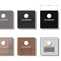 Different Color Square Socket Panels With Round Hole Design 3d model