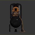 RECOR Industrial Air Compressor Black And Orange Design With Mobile Wheels For Workshop Use
