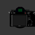 Professional Digital Camera Body With Attached Lens Control Dials And Viewfinder