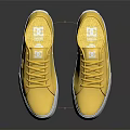 DC Yellow Casual Lace Up Shoes With White Sole And Yellow Upper Design