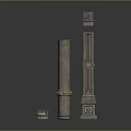 Ornate Classical Architectural Components With Decorative Columns Capitals And Ornamental Pieces