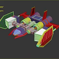 Colorful Model Vehicle With Red Yellow Wings Blue Cockpit And Gray Engine Details