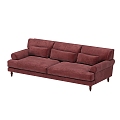 Modern red fabric double sofa 3d model